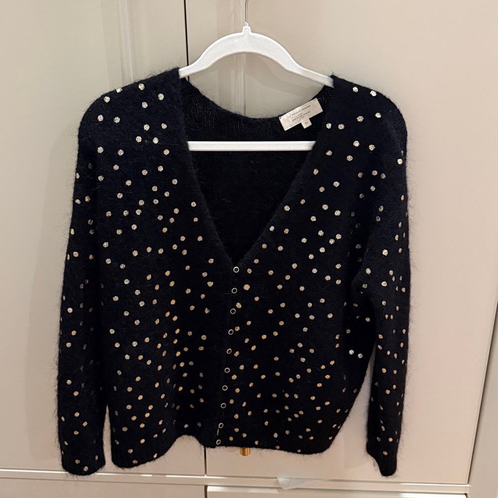 Sezane Lizy Cardigan Noir/doré - Size XS